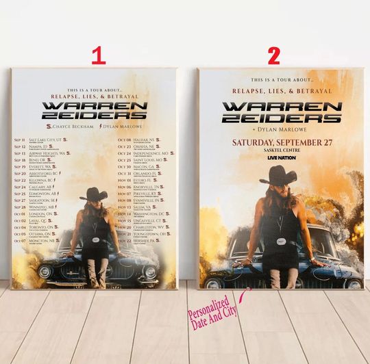 Discover Custom Warren Zeiders The Relapse, Lies & Betrayal Tour 2025 Poster