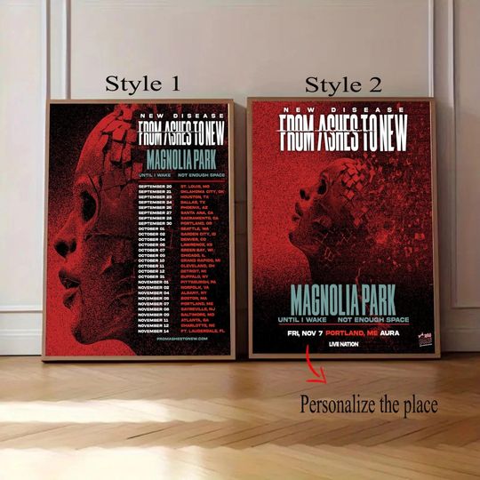 Discover Custom From Ashes To New The New Disease Magnolia Park Tour 2025 Poster