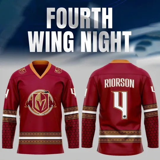 Personalized Vegas Golden Knights x Fourth Wing Night 2025 Special Hockey Shirt