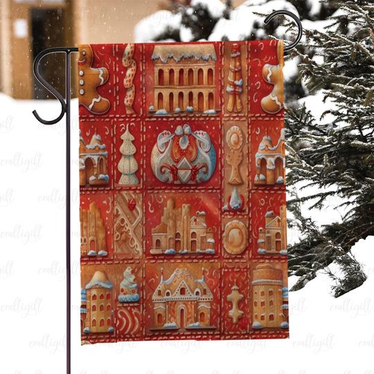 Discover Gingerbread House Winter Flag, Holiday Baking Gingerbread Flag, Christmas Cookie Outdoor Yard Flag, Cozy Winter Wonderland Decor Flag,MYI976
