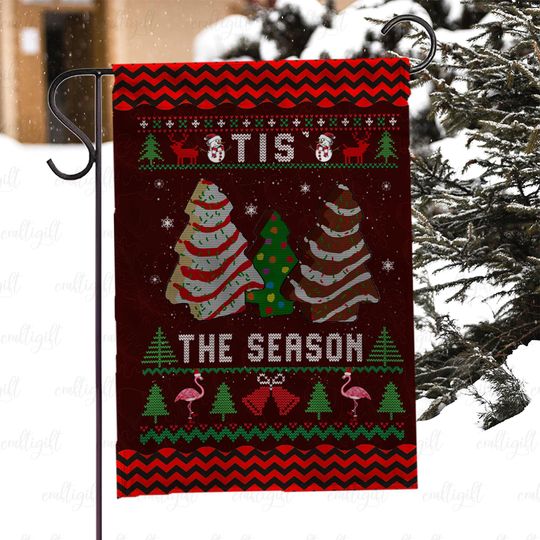 Discover Funny Christmas Tree Porch Flag, Cute Flamingo Christmas Tree Holiday Flag, Tis The Season Xmas Flag, Ugly Sweater Festive Yard Flag, MYC908