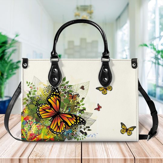 Discover Personalized Butterfly Leather Handbag, Animal Handbag, Butterfly Crossbody Bag, Butterfly Lover's Handbag, Gifts Bag