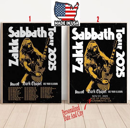 Discover Custom Zakk Sabbath American Winter Tour 2025 Poster