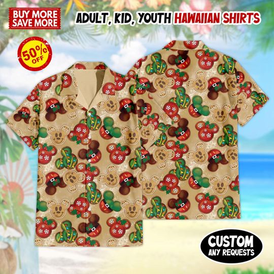 Discover Christmas Mickey Disney Snacks Christmas Hawaiian Shirt, Disney Christmas Hawaii Shirt, Very Merry Christmas Party Holiday Hawaiian Tee