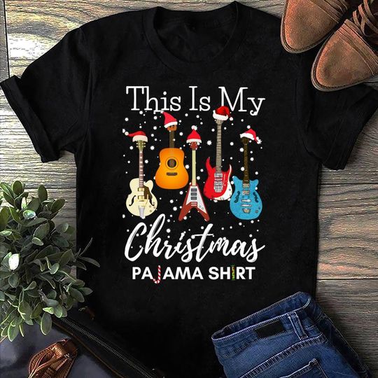 Discover This Is My Christmas Pajama Guitar Guitarist Music Lover - Funny Guitar Shirts For Men, Guitar Player, Cool Music T-Shirt, Gift For Musician
