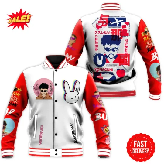 Discover Bad Buny Baseball Jacket All Size