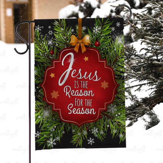 Discover Jesus Nativity Christmas Yard Flag, Jesus Is The Reason For The Season Flag, Christian Faith Holiday Flag, Holy Savior Religious Flag,MYC855