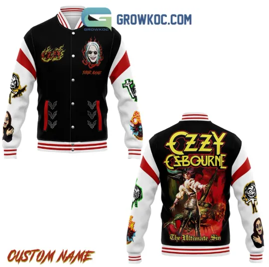 Personalized Ozy Osbourne The Ultimate Sin Baseball Jacket