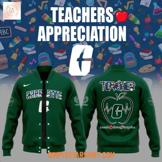 Discover Charlotte Teachers Appreciation 2025 Baseball Jacket Gift For Christmas