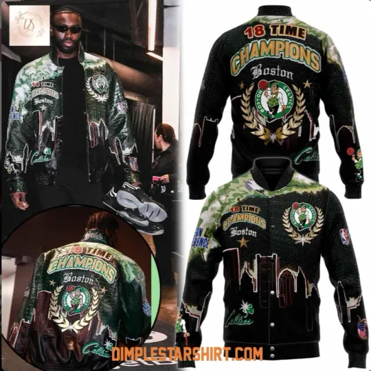 Discover Celtics 18 Time Champions Baseball Jacket Gift For Christmas