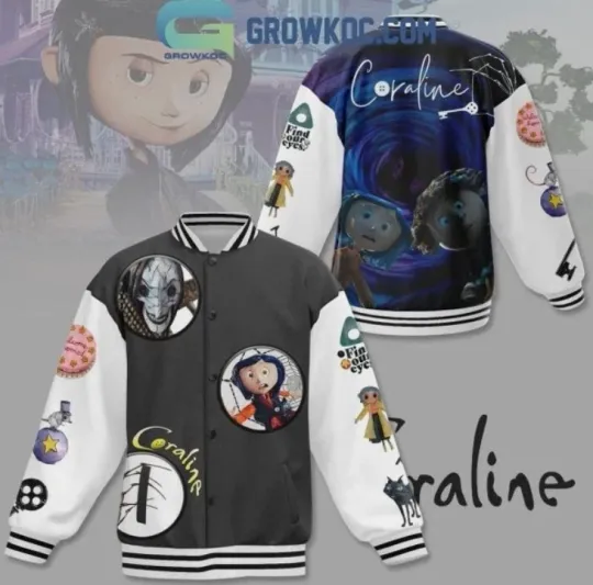 Coraline Find Your Eyes Baseball Jacket Gift For Christmas