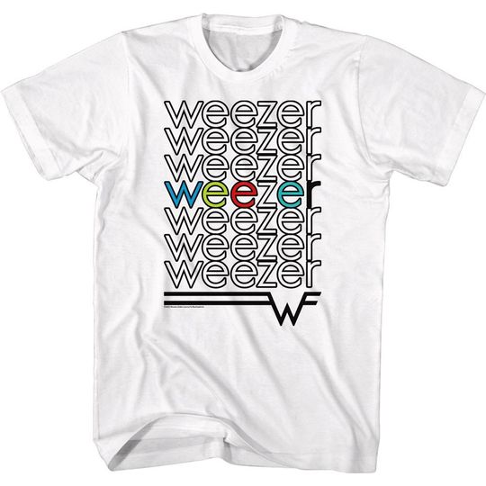 Discover Weezer Repeat Colors White Adult T-Shirt