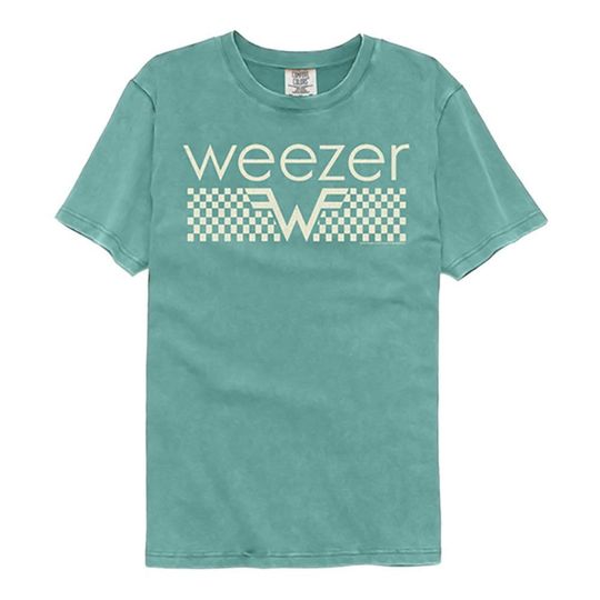 Discover Weezer Off White Checkers Seafoam T-Shirt