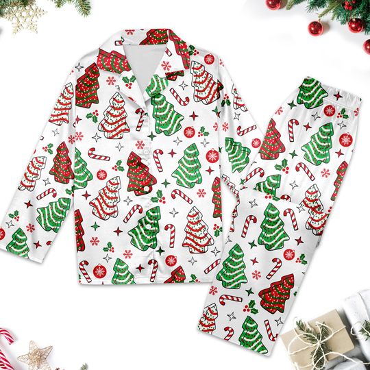 Discover Christmas Tree Cakes Pajamas, Tree Cake Christmas Pajamas, Christmas Matching Pajamas, Christmas Tree Pajams Set, Christmas Family Matching