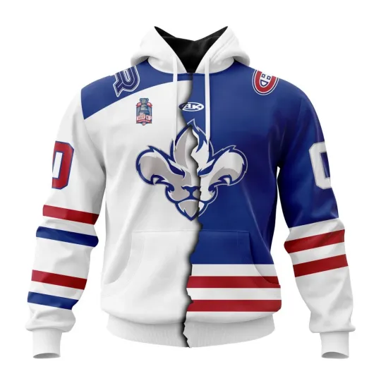 Discover Personalized Trois-Rivières Lions Hoodie 2025/26 Blue Mix White