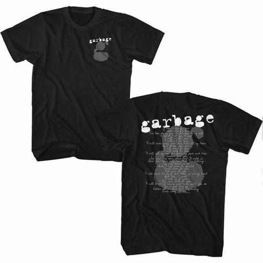 Discover Garbage #1 Crush Lyrics Black Adult T-Shirt