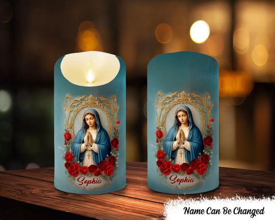Custom 3D Inflated Effect Printed Led Candle, Peace, Light, And Blessings, Christian Gifts For Women, Men, All Believers, Jesus Lovers Gifts
