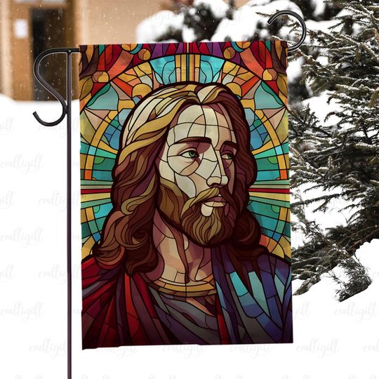 Discover Jesus Christ Flag For Church And Home, Spiritual Religious Garden Flag, Jesus Christmas Porch Flag, Catholic Christian Outdoor Decor, MYC891