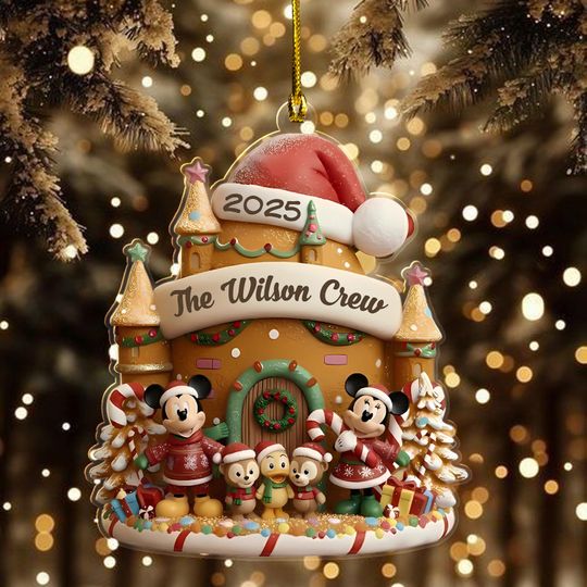 Discover Custom Mouse Cartoon Family Ornament, Gifts For Family Christmas Ornament, Mickey Mouse Ornament, Mouse Gift For Family