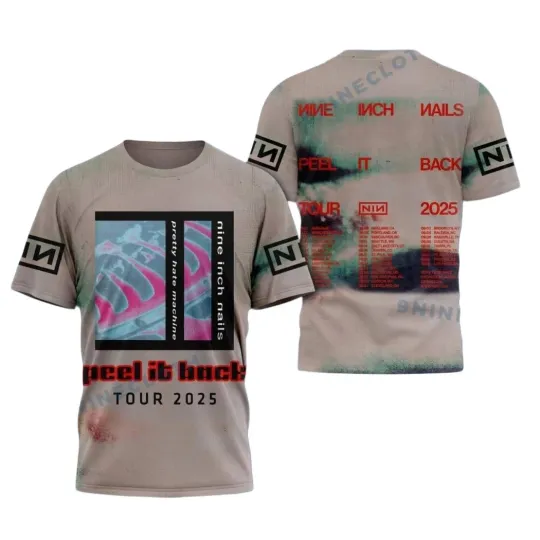 Discover NIN Nine Inch Nails Peel It Back Tour 2025 3D T-shirt All Size