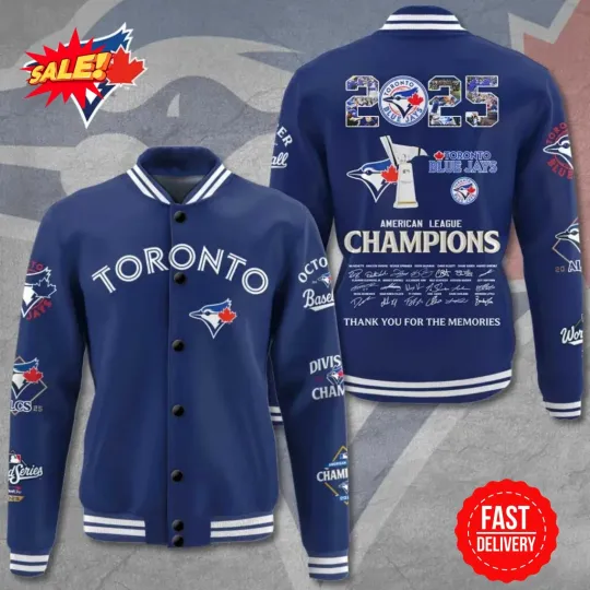 Discover Toronto Blue Jay 2025 American League Champions 3D Baseball Jacket M27