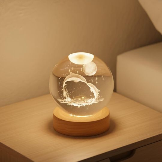 Dolphin Crystal Ball Night Light for Christmas