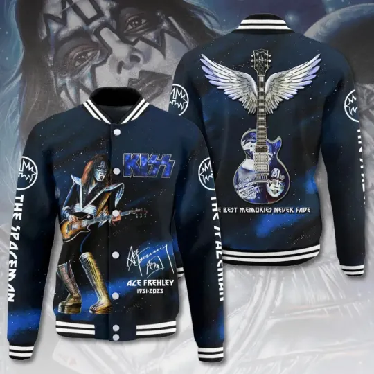 Discover Kiiss Ace Frehley 1951-2025 Thank You Baseball Jacket