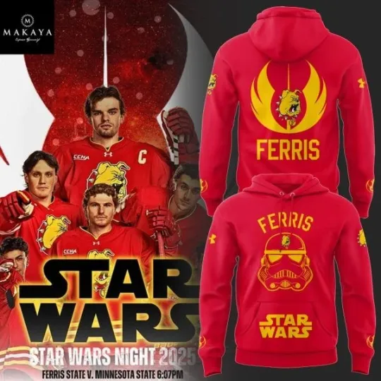 Discover HOT!!Ferris State Bulldogs 2025 Star War Night Christmas Holiday Hoodie 3D