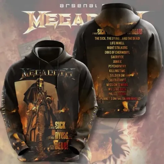 Discover Megadeth Lighter 3D All Over Printed Hoodie