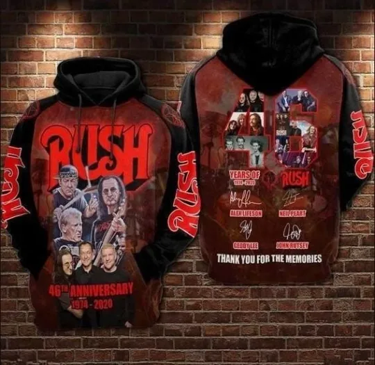 Discover Rush Rock Band 3D Hoodie For Unisex Gift For Rock Fans All Size