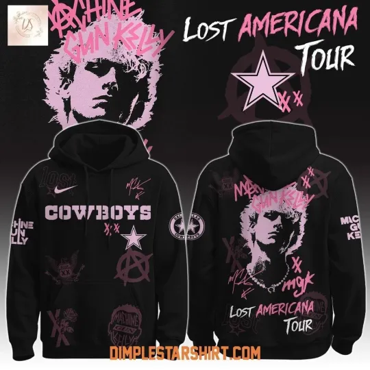 Discover Cowboys x Machine Gun Kelly The Lost Americana Tour 2025 Hoodie 3D