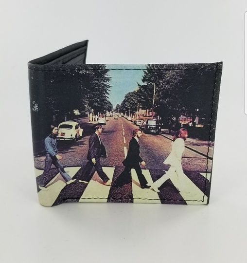 Discover Genuine Handcrafted Leather Wallet Beatles Abbey Road Inspired,Album Cover Design.Fully Laserprinted