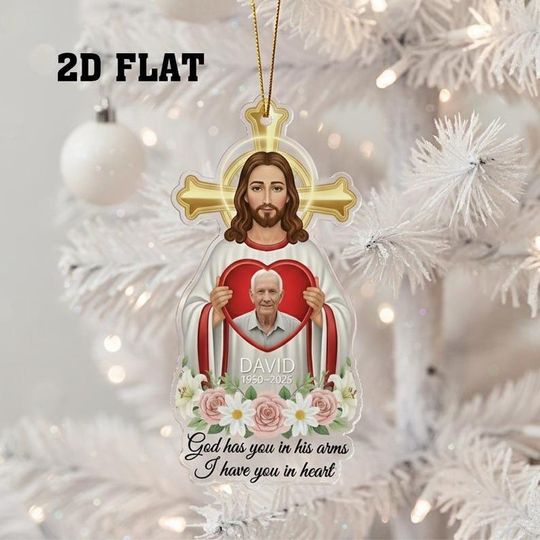 Discover Personalized Memorial Photo Ornament, Jesus Christmas Keepsake