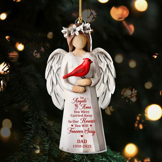 Discover Personalized In Angels Arms Memorial Ornament, Custom Remembrance Christmas Ornament, Sympathy Gift, Loved One In Heaven Keepsake 2025