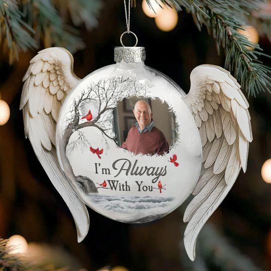 Discover Christmas Ornament I'm Always With You Personalized Memorial Glass Photo Ornament