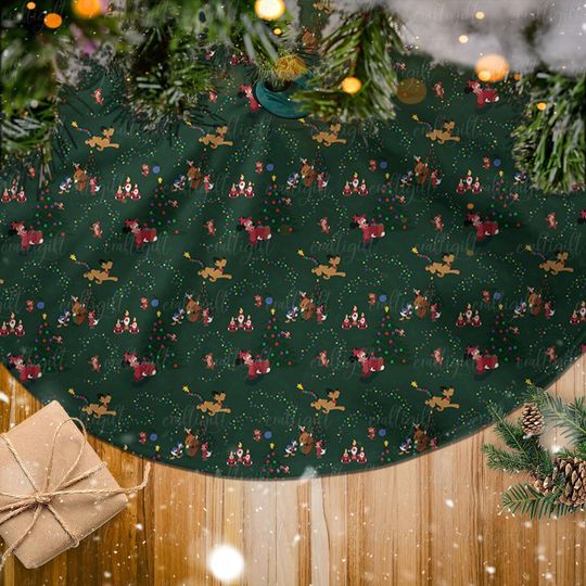 Discover Mickey Mouse Christmas Tree Skirt, Disney Cartoon Holiday Tree Skirt, Mickey And Friends Holiday Tree Skirt, Cozy Disney Tree Skirt, MYE382