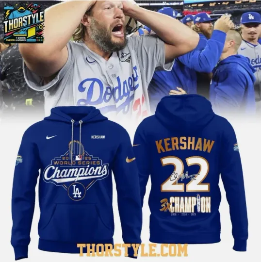 Discover Dodger city Kershaw 2025 Champions Thank You Hoodie 3D Gift For Christmas