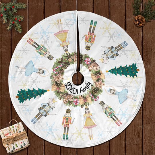 Discover Custom Family Xmas Skirt With Toy Soldier, Vintage Ballet Holiday Tree Skirt, Christmas Tree Skirt With Dancers, Festive Home Accent, MYC920