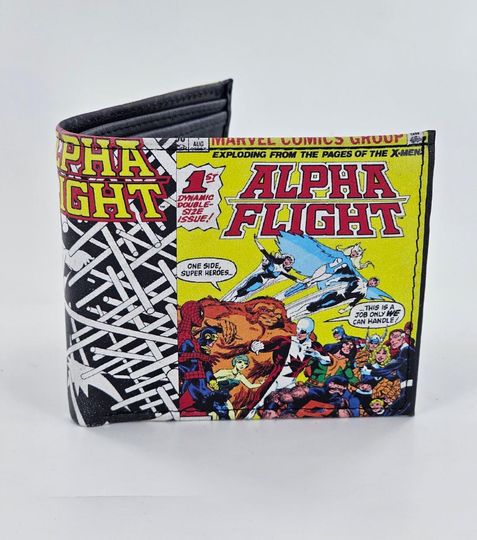 Discover Genuine Handmade Superhero Leather Wallet for Men, Comic Book Bifold Wallet, Unique Gift