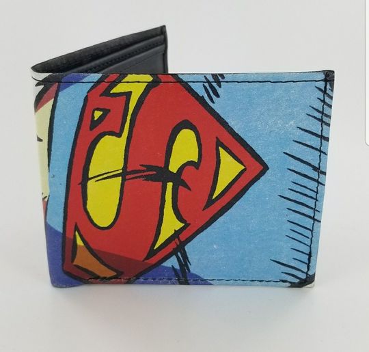 Discover Genuine Leather Bifold Wallet with Superhero Design and ID Sleeve