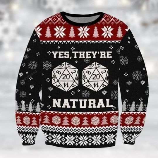 Dungeons and Dragons Ugly Christmas Sweater, D&D Dice Sweater, D20 Vintage Sweater, Men's Holiday Dungeons & Dragons Sweatshirt