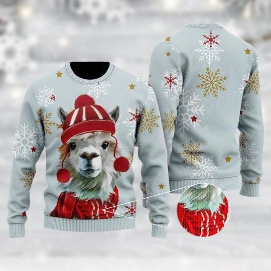 Llama Ugly Christmas Sweater, Cute Llama Sweater, Cozy Holiday Sweaters, Xmas Llama Sweater, Llama Christmas Gift