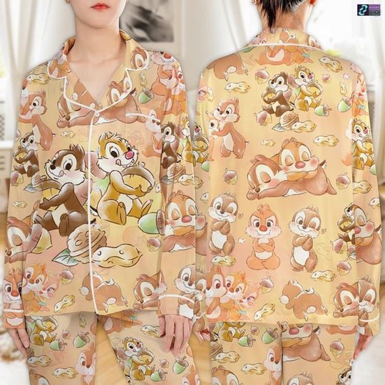 Disneyland Chip And Dale Christmas Pajamas Set, Double And Trouble Chip Dale Pajamas, Christmas Family Matching Pajamas Set, Christmas Party