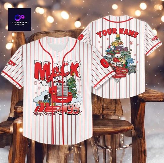 Discover Disney Cars Christmas Baseball Jersey, Lightning McQueen Holiday Jersey, Cars Movie Characters Jersey, Christmas Disney Outfit