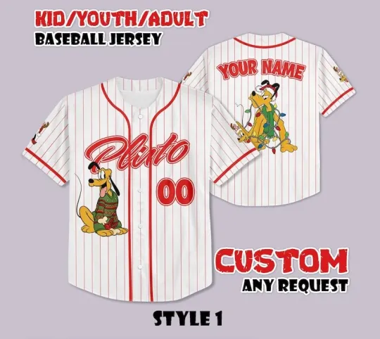 Discover Personalized Santa Pluto Pluto's Very Merry Christmas 2025 Baseball Jersey Shirt