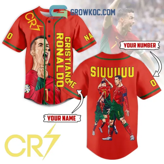 Discover Cristiano Ronaldo CR7 Siuu Christmas Personalized Baseball Jersey