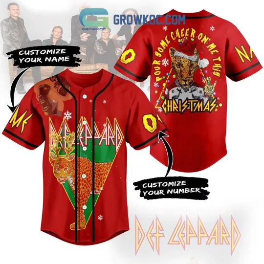 Def Leppard Rock Band Pour Some Cheer On Me This Christmas Custom Baseball Jerse