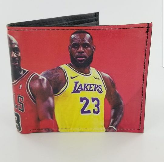 Basketball Legends Leather Bifold Wallet for Men, Fully Laser-Printed Christmas Gift