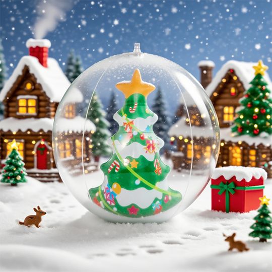 Festive Giant Inflatable Christmas Balls PVC Xmas Tree Decor Toy Outdoor Xmas Holiday Yard Lawn Balls