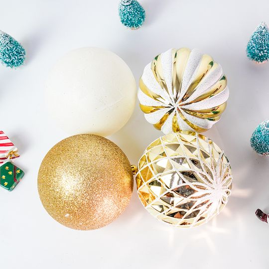 4PCS 10CM Christmas Ball Decoration Xmas Tree Pendent Ornaments for Home Decor Navidad New Year 2026 Party Supplies Accessory